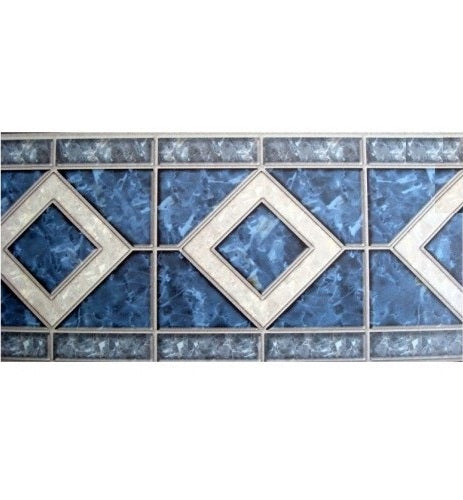 10 FEET Do-It-Yourself Designer 9in Blue Diamond Pattern Borderlines Kit Main image