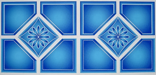 10 FEET Do-It-Yourself Classic 6in Meadow Blue Pattern Borderlines Kit